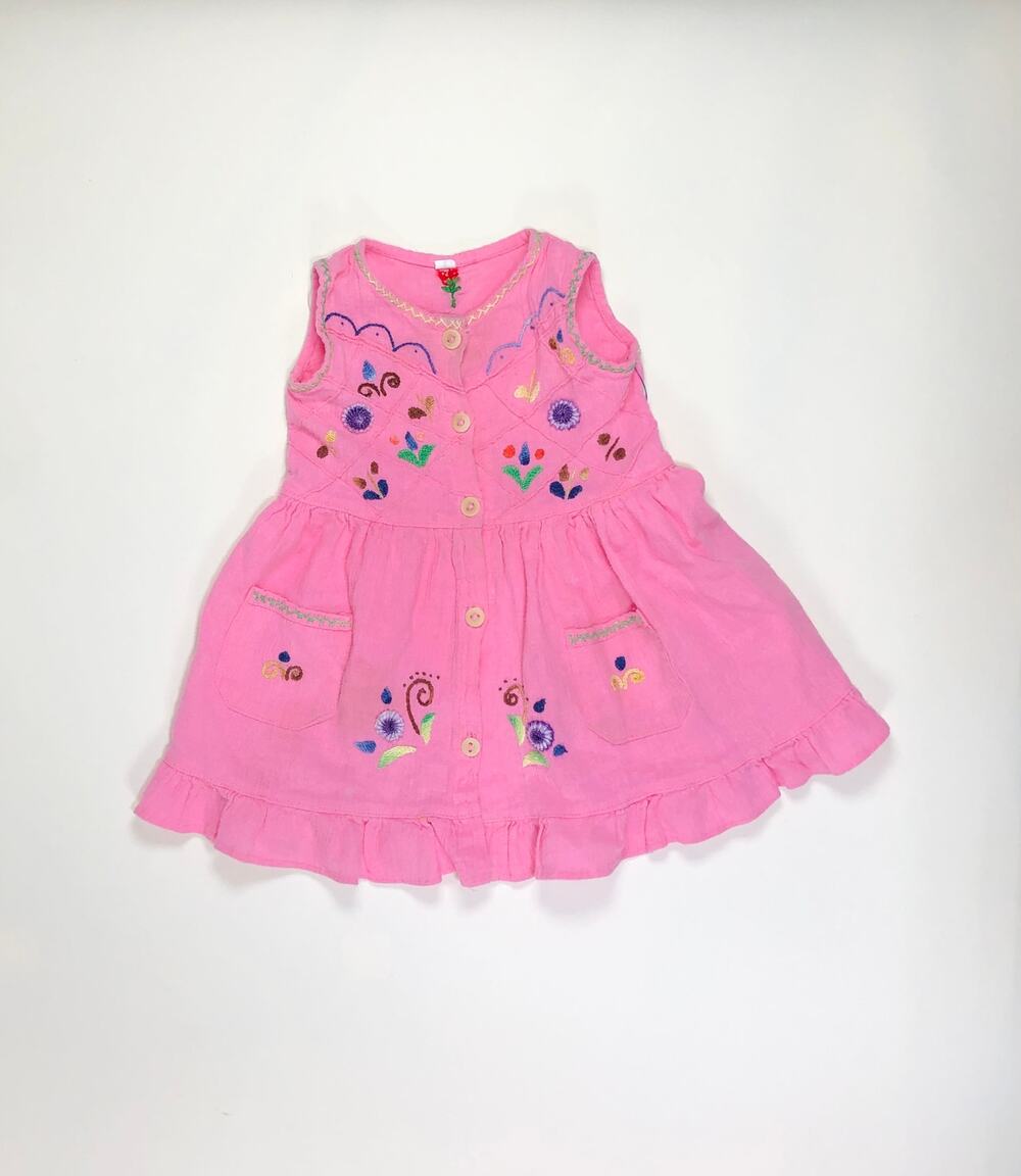 GIRLS EMBROIDERED DRESS SIZE 12/18M